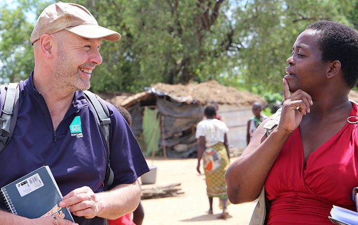 Man and woman talking in Malawi