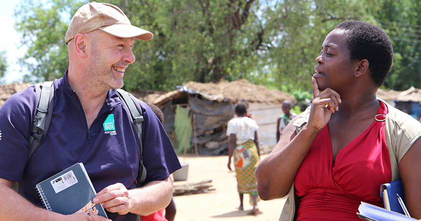 Man and woman talking in Malawi