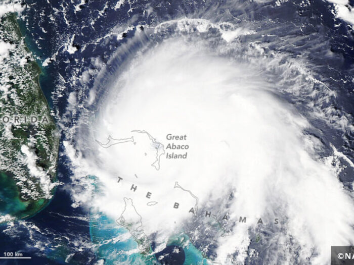NASA satellite image of Hurricane Dorian