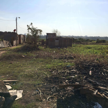 Destroyed houses and buildings in Paraguay