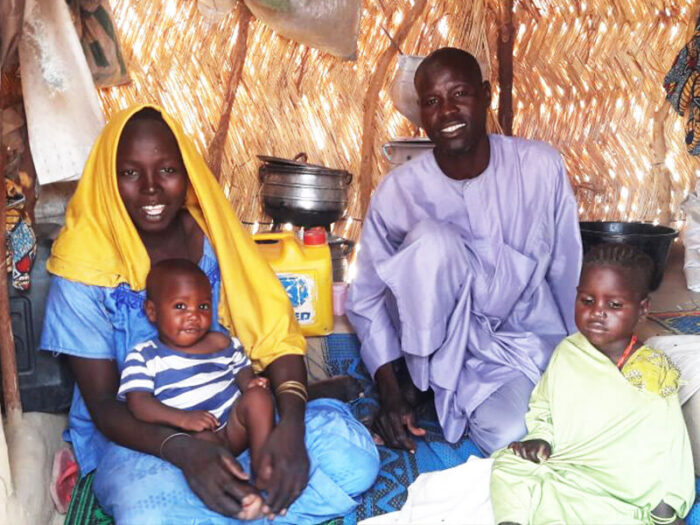 Nigerian Family in their shelter