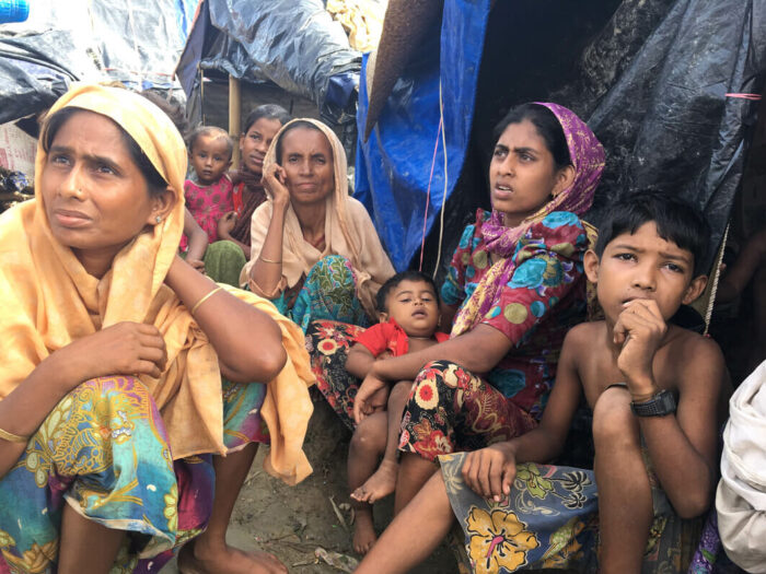 Family at a refugee camp in Bangladesh