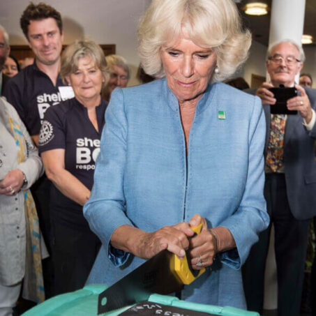 The Duchess cutting a cake