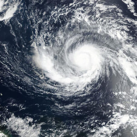 a satelite view of a hurricane