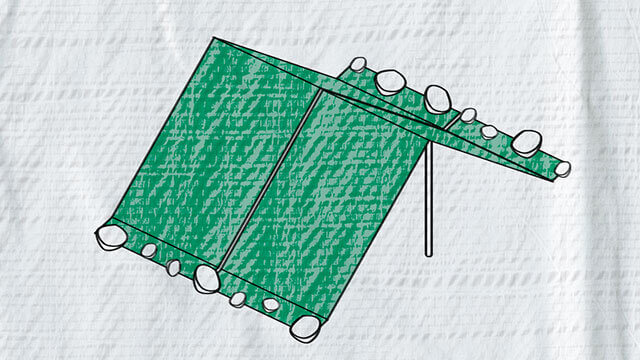 Illustration of a tarpaulin roof