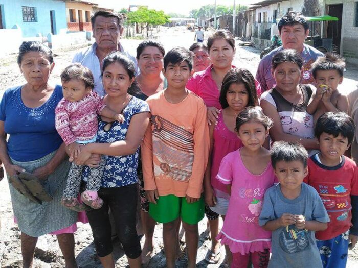 Families affected by flooding in Peru
