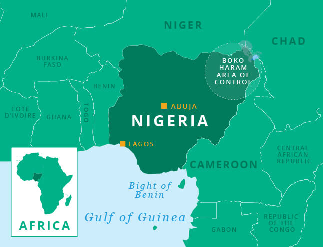 Map showing Nigeria