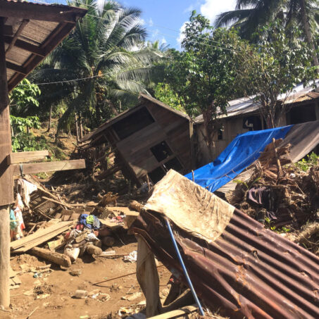 destruction in the Philippines after tropical storm Usman