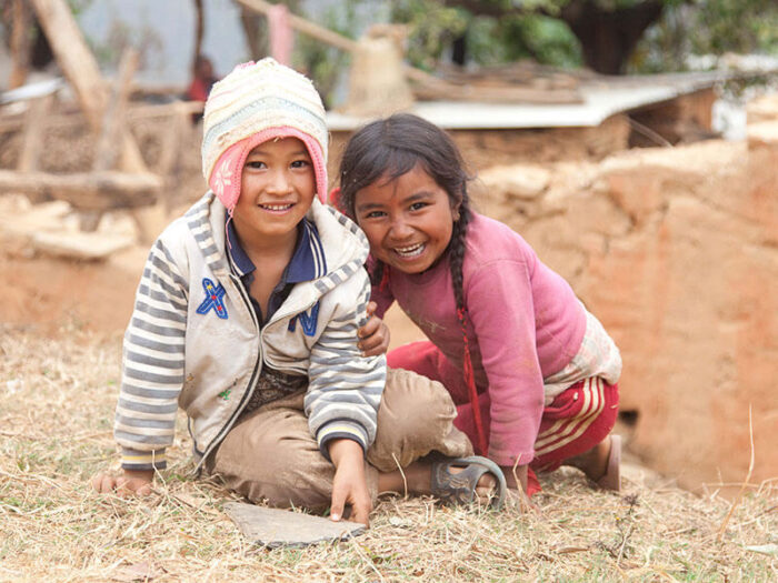 Young children playing in Nepal