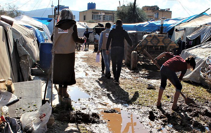 People in a refugee camp in Syria