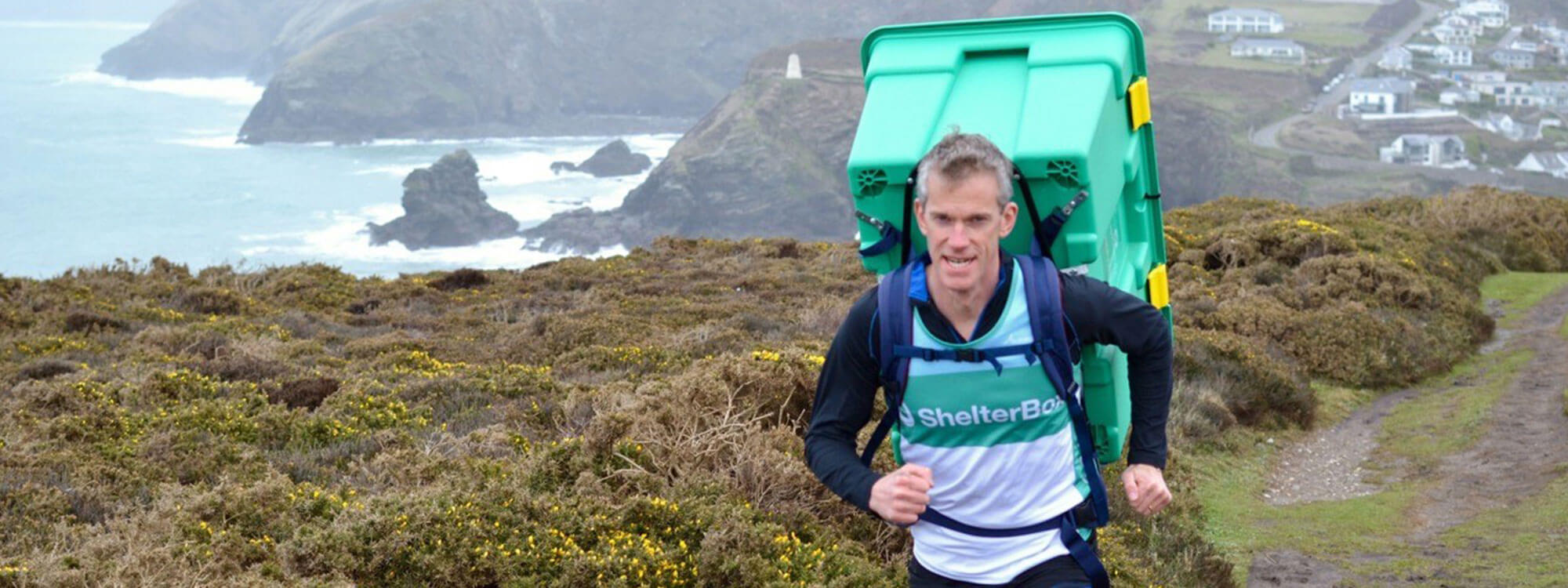 man running for shelterbox charity event