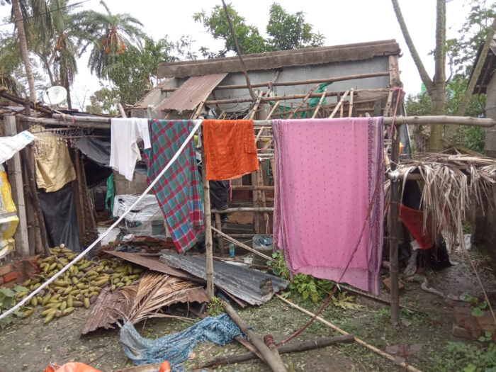 destroyed homes in India after Cyclone Amphan