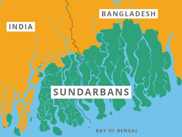 Sundarban islands India map