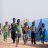 children running at a camp in Burkina Faso