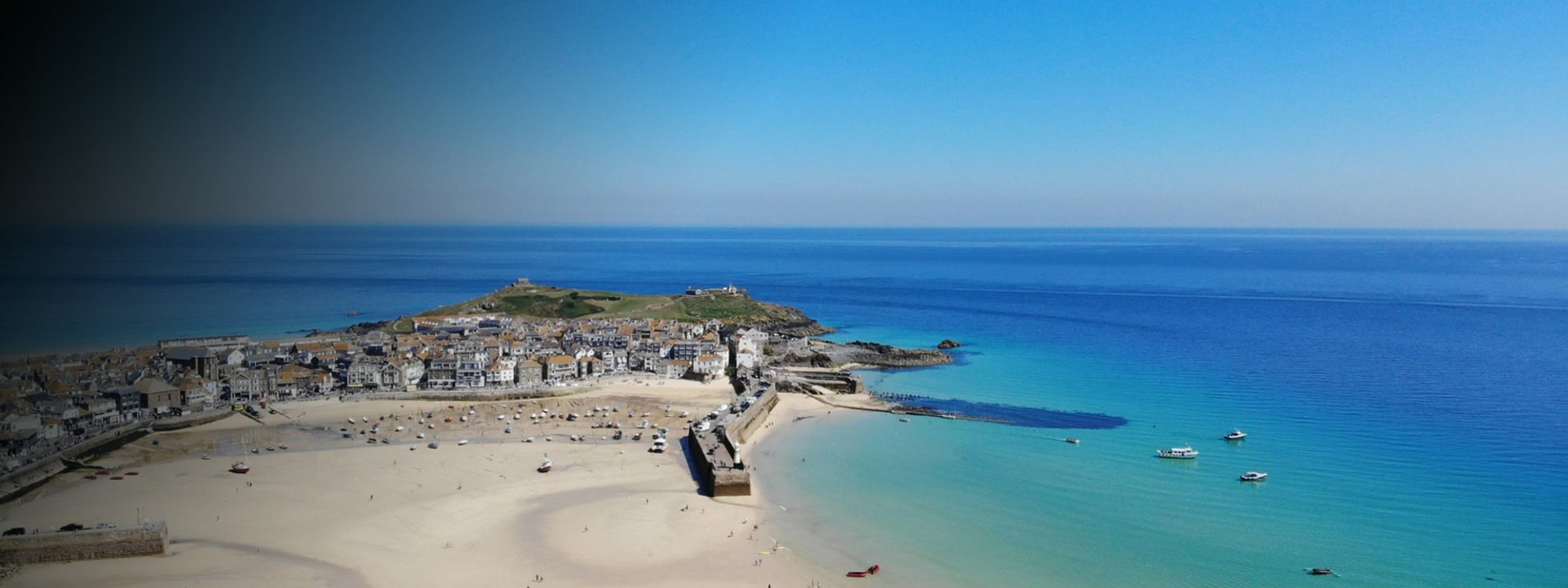 Aerial photograph of St Ives in Cornwall where the G7 summit took place