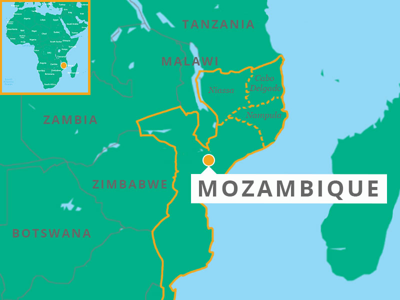 Mozambique map illustration