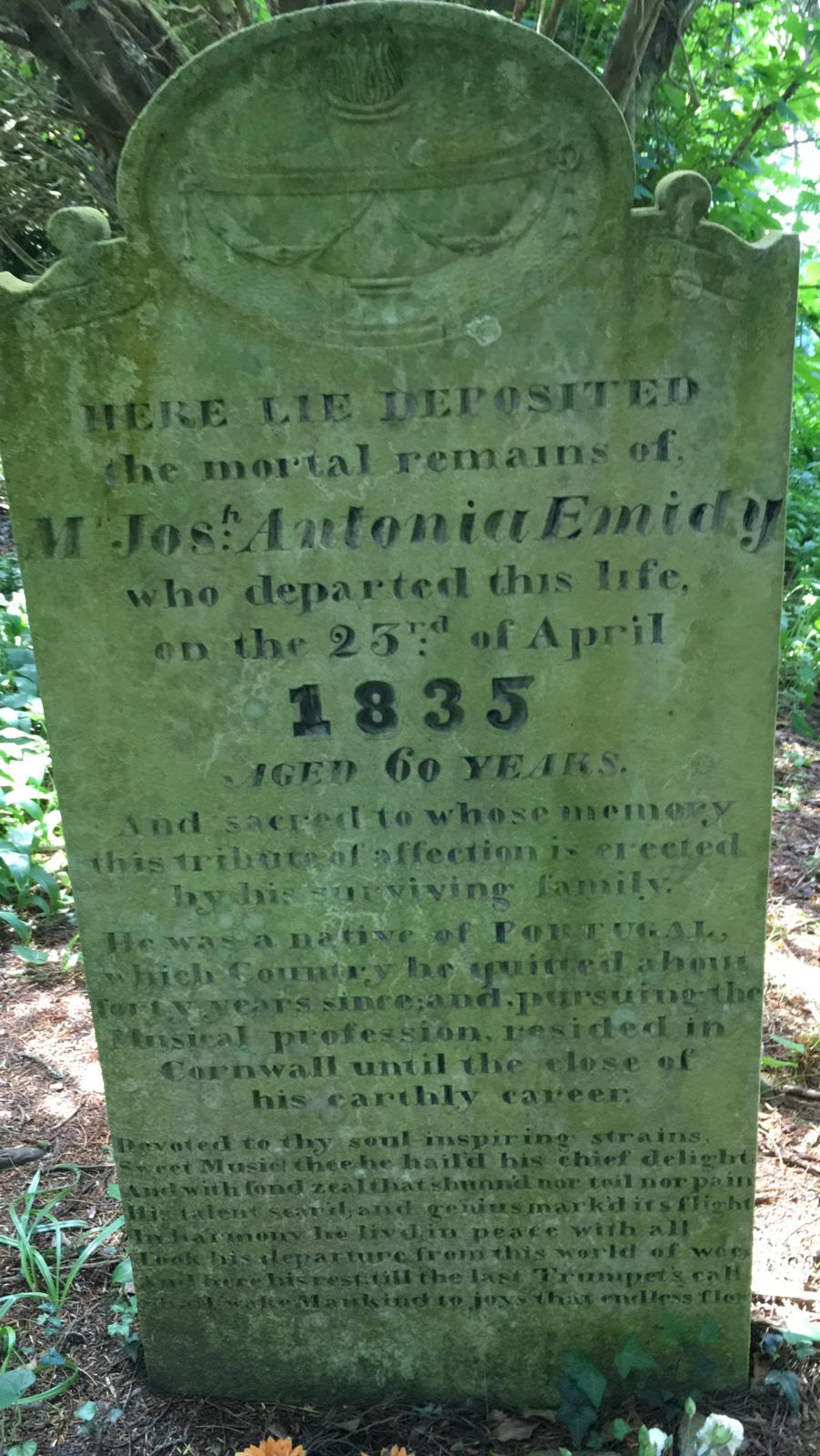 Joseph Antonio Emidy tombstone