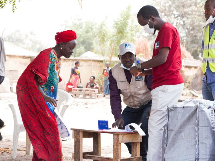 People receiving aid in Nigeria