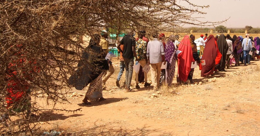 People queuing in Somaliland