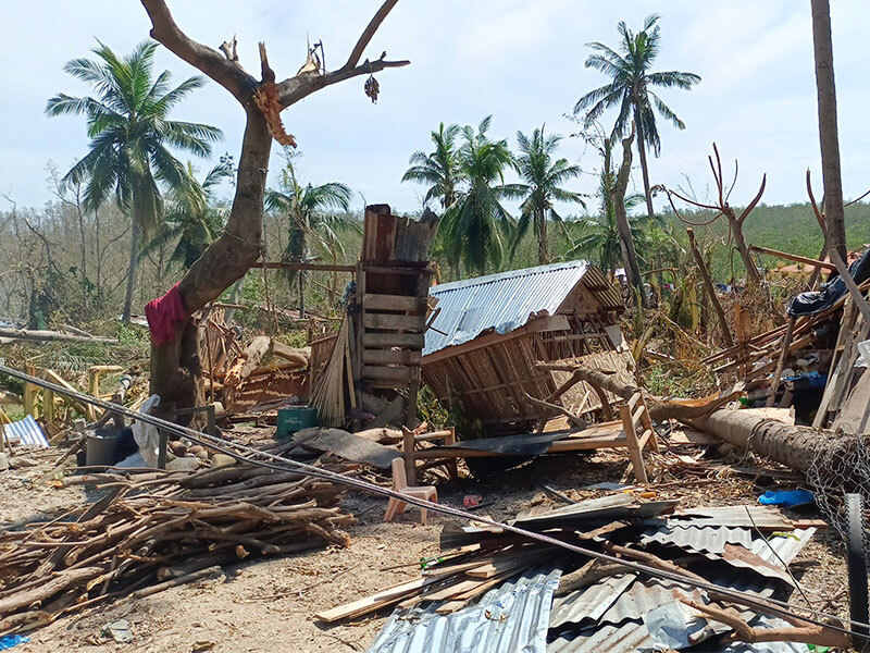 Devastation after Typhoon Rai in the Philippines