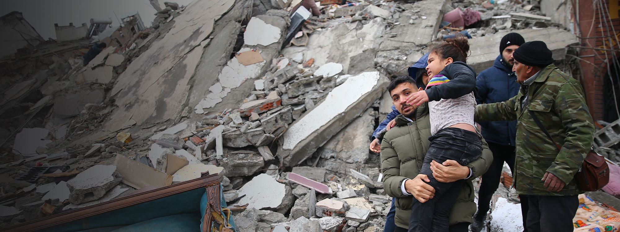A child is rescued under rubble after earthquake hits Turkey