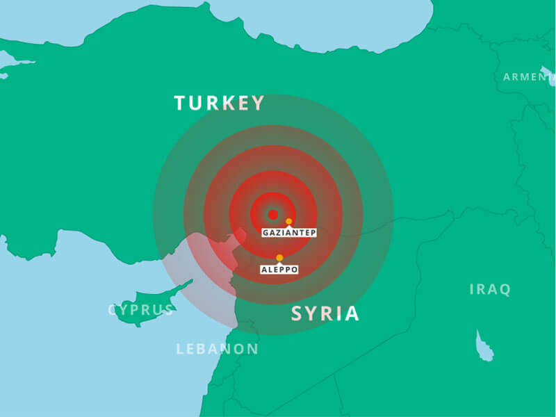 turkey earthquake map