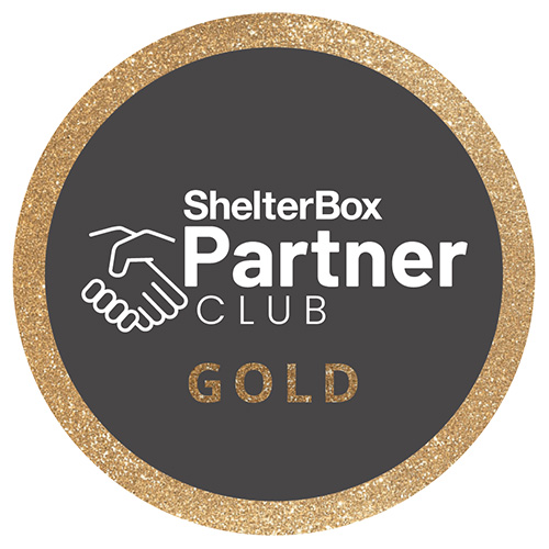 Circle with text ShelterBox Partner Club Gold