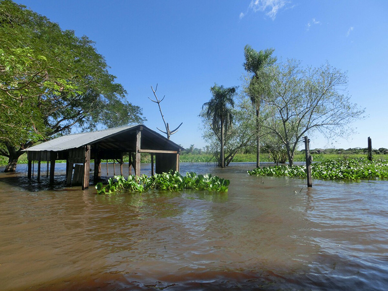 Flooded building in Paraguay