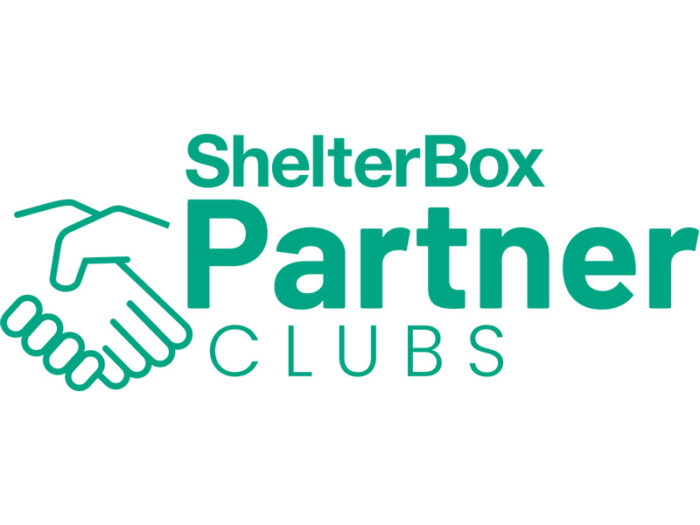 Image of two hands holding each other and text ShelterBox partner clubs