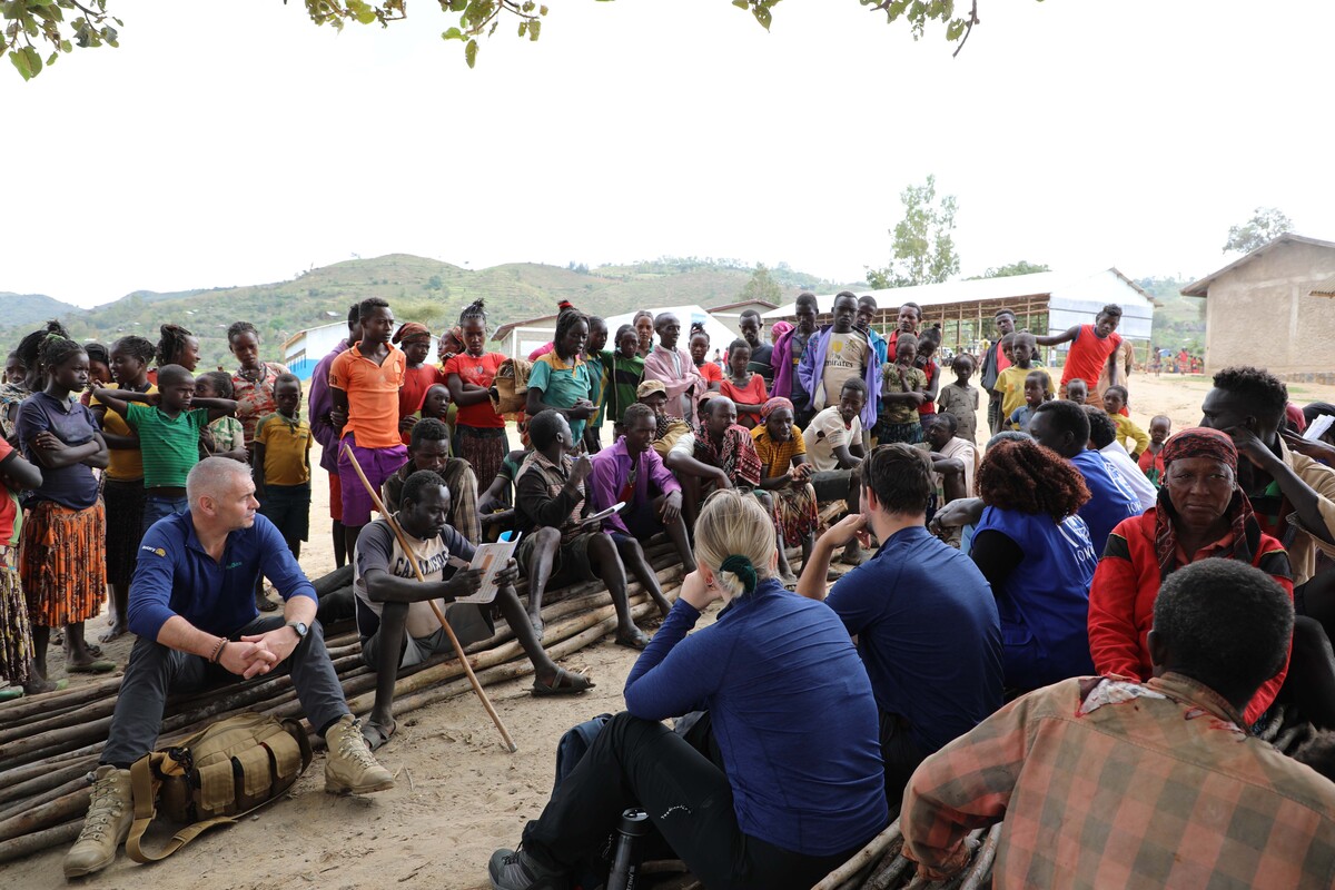 Groups of people meeting and talking in Ethiopia