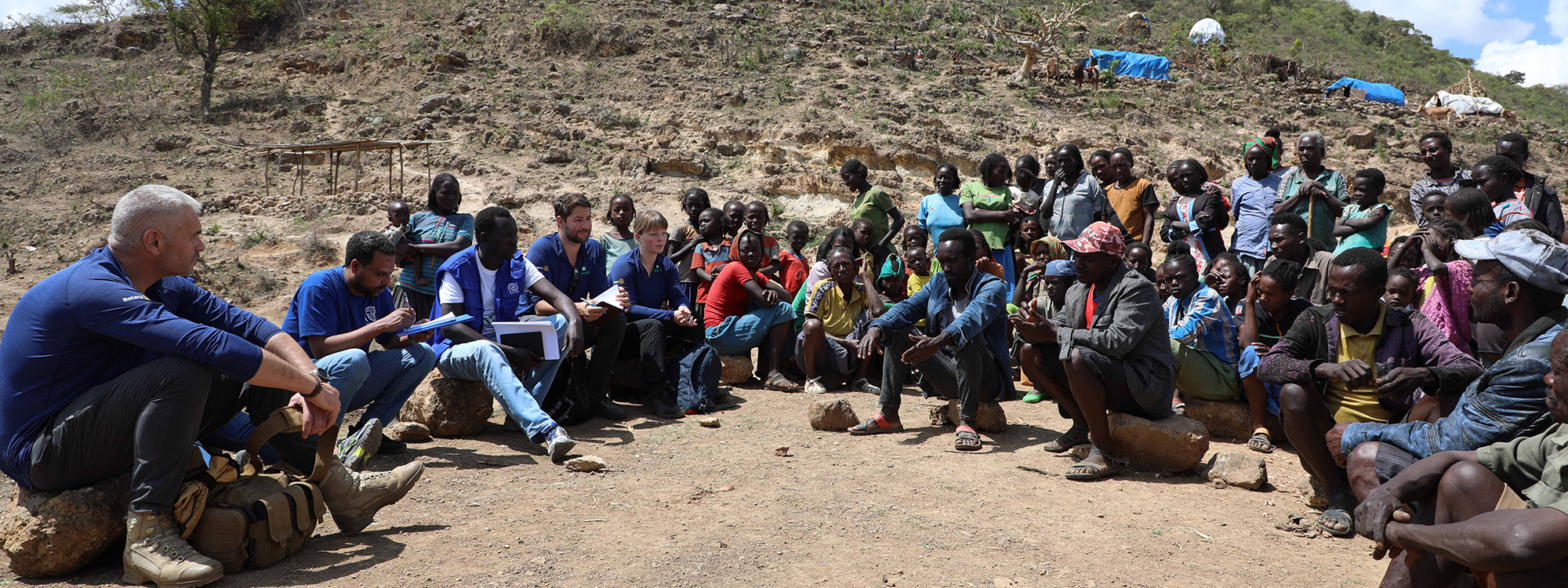 ShelterBox staff and response team members meet people in Ethiopia