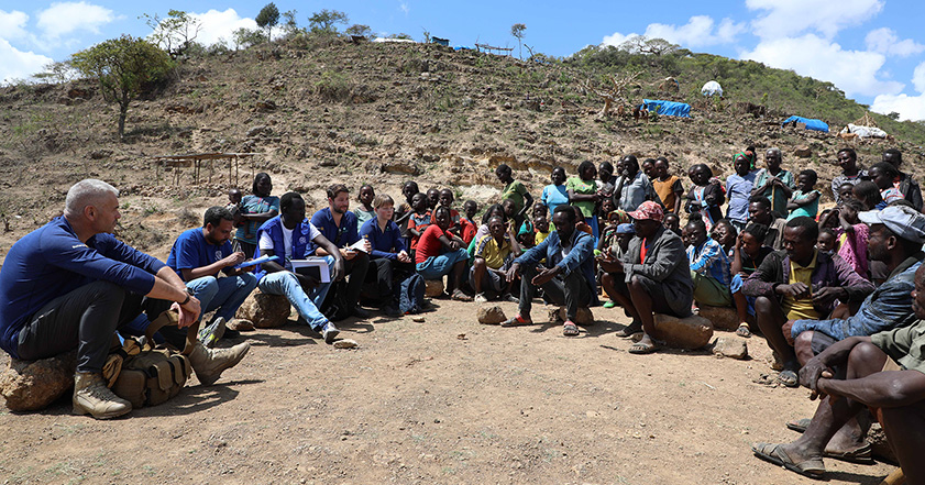 ShelterBox staff, response team members meeting people in Ethiopia