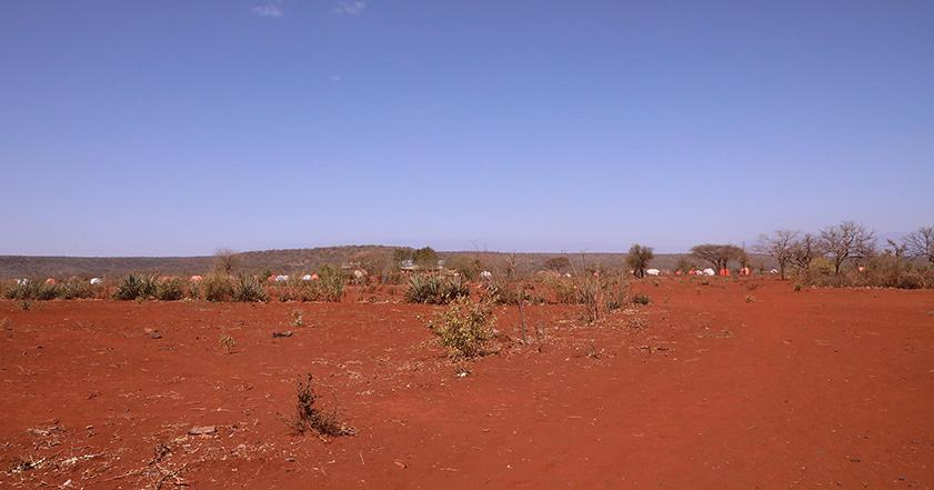 Dry landscape in Ethiopia which has been affected by drought due to the climate crisis