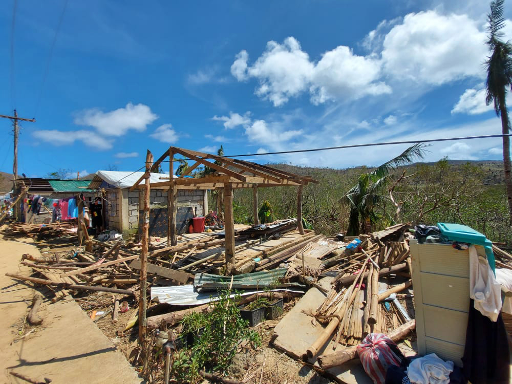 A destroyed home in the Philippines after Typhoon Goni