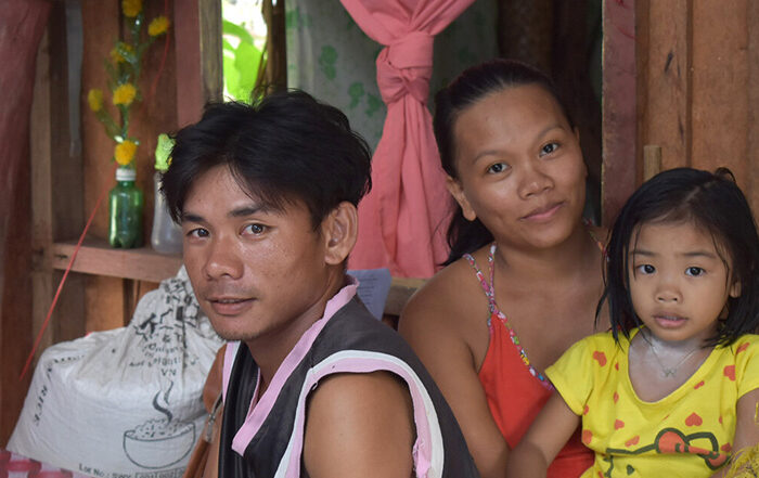 Family of three in the Philippines