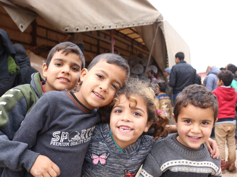 Group of young children in Syria
