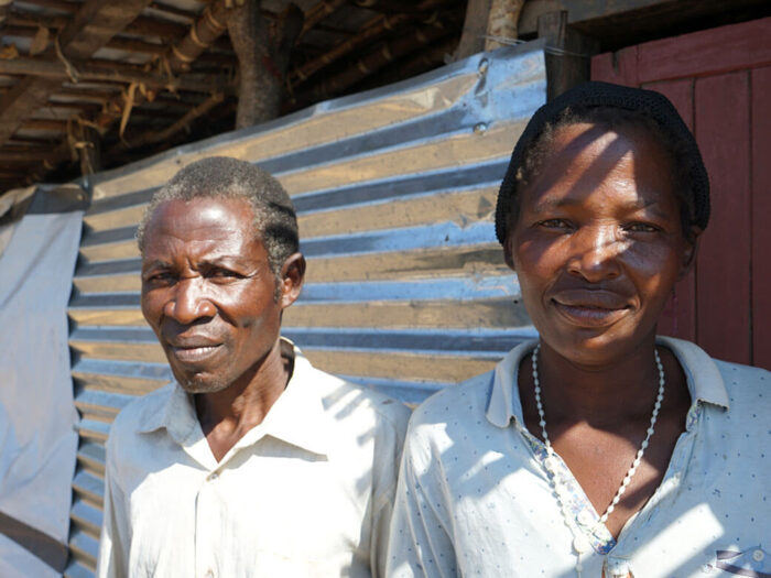 Portrait of Stephano and Mary, who saw their Malawi home ripped away by Cylcone Idai