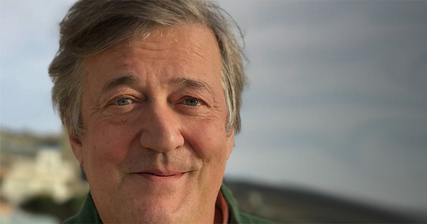 Portrait of author Stephen Fry