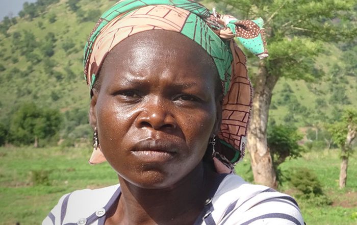 Woman in fields in Cameroon