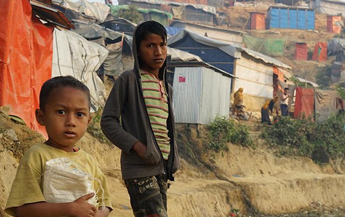 Two boys from Rohingya crisis at a camp in Bangladesh