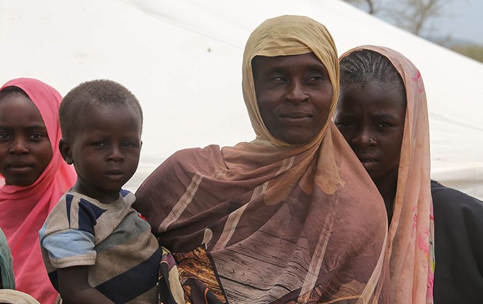 Woman with children in Chad