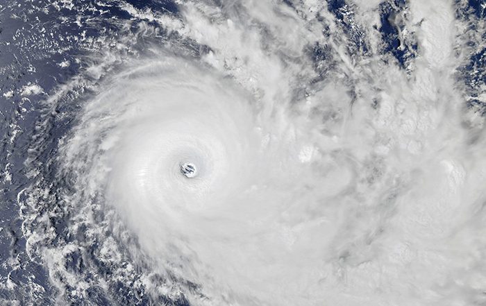 Aerial photo of Cyclone Yasa