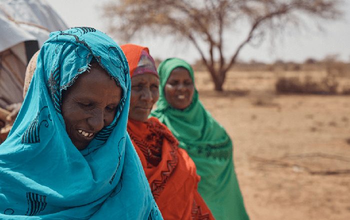 Three women in head scarfs in Somaliland