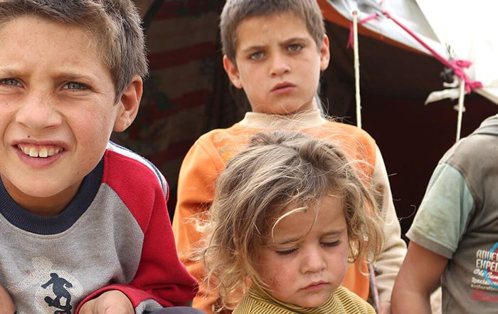 Children in a displacement camp in Syria