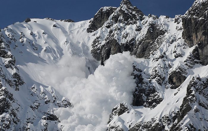 Avalanche on a mountain