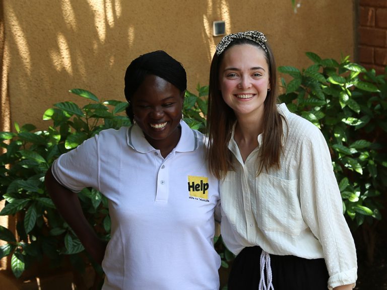 Two women smiling in Burkina Faso