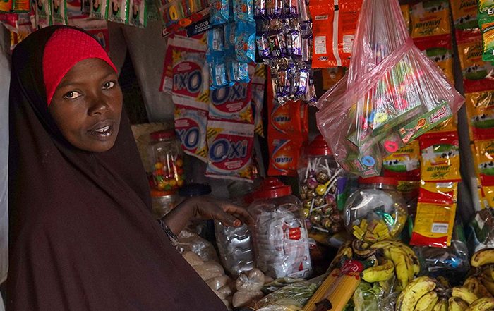Woman inside her shop in SOmalia