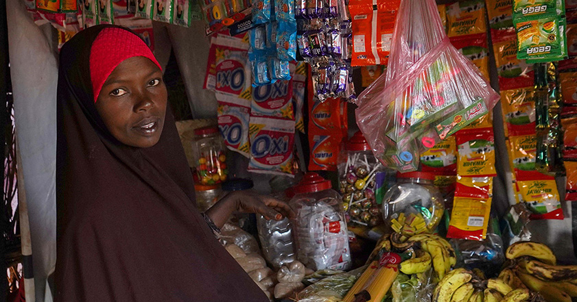 Woman inside her shop in SOmalia