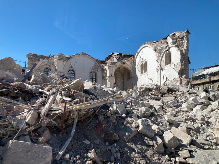 Damaged buildings in Turkey after the earthquake there