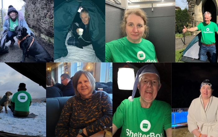 A collage of ShelterBox supporters